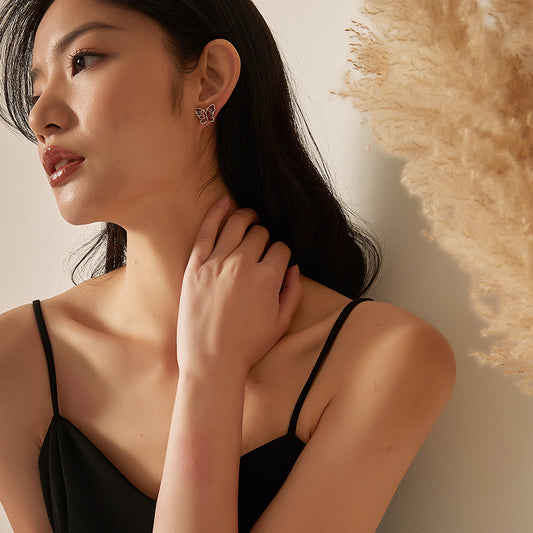 彩釉蝶羽ピアス