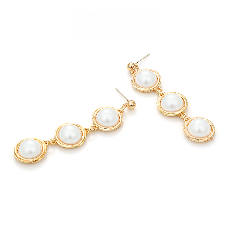 真珠ロング優雅イヤリング