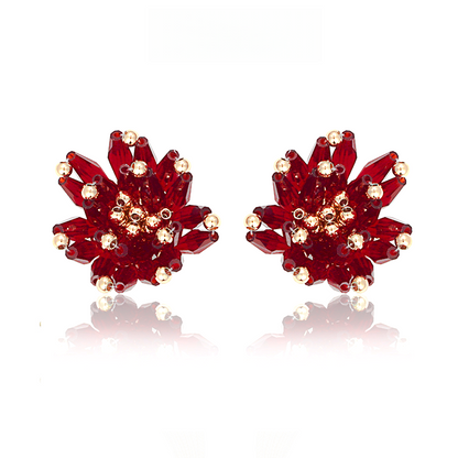 赤瑠璃花欧米風ピアス