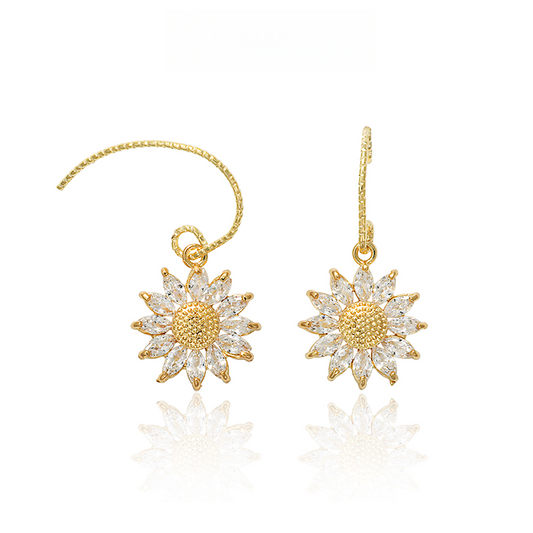 太陽の花ジルコニアピアス