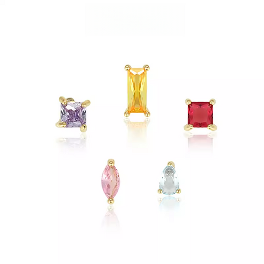 カラー宝石ミニピアスセット