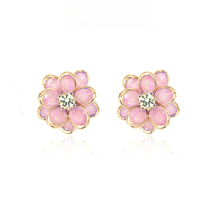 高級ピンクフレンチ花ピアス