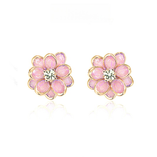 高級ピンクフレンチ花ピアス