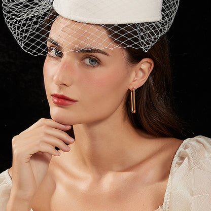 欧米風簡易四角イヤリング