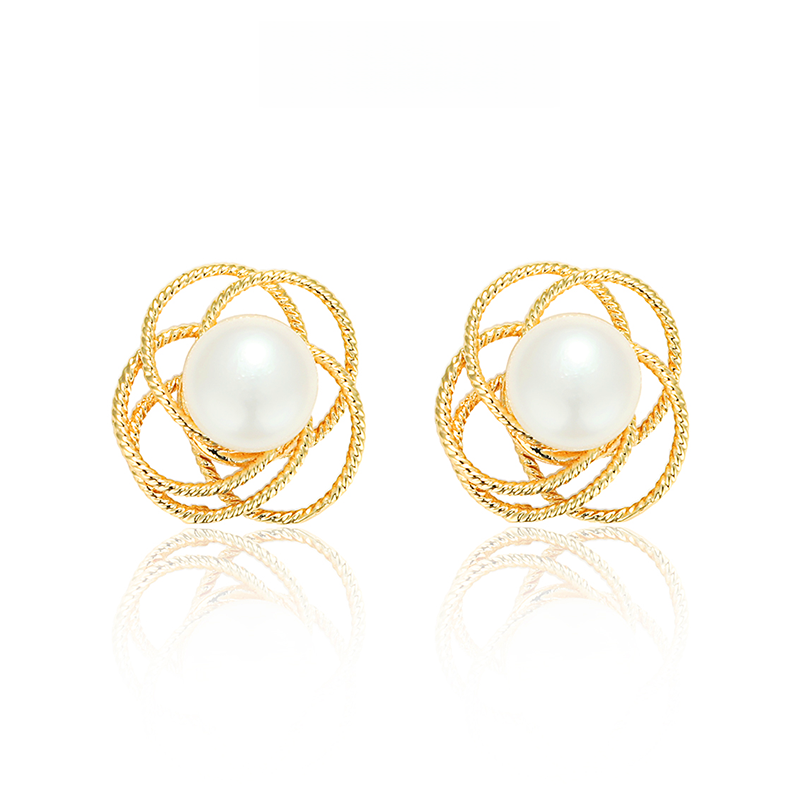 フレンチ真珠ワイヤーイヤリング