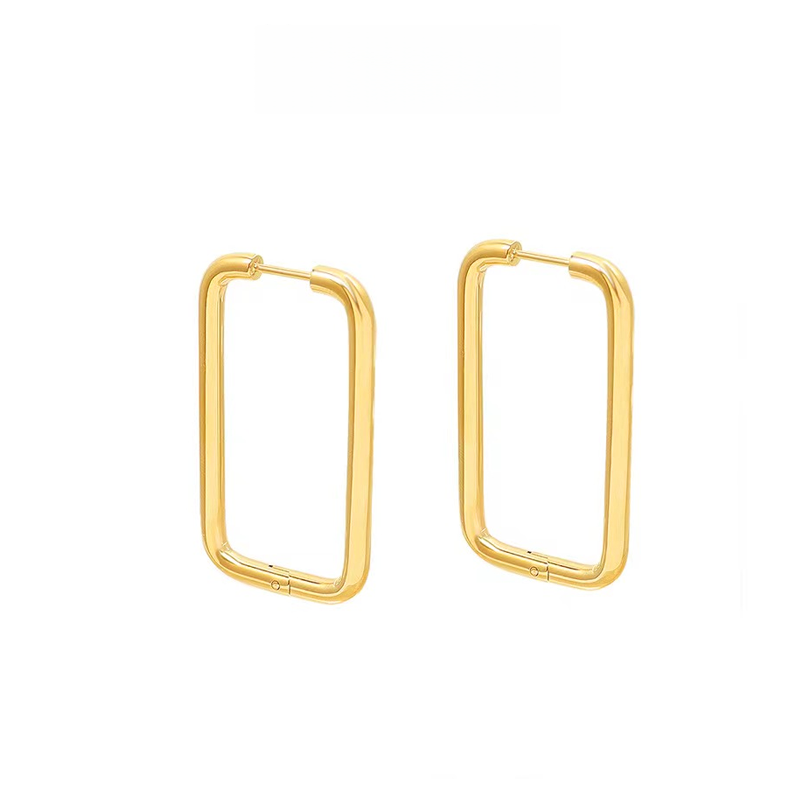 欧米風簡易四角イヤリング