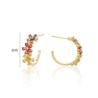 カラー皓石花ピアス