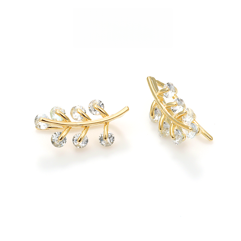 枝葉ジルコニアピアス