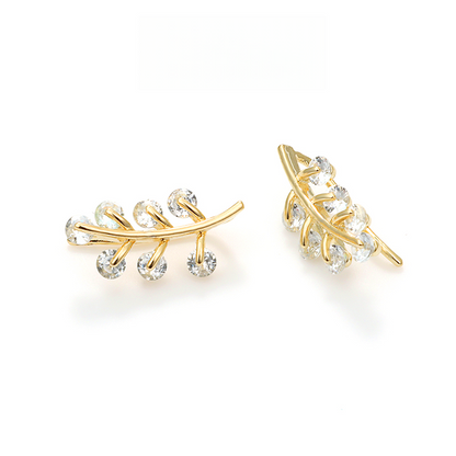 枝葉ジルコニアピアス
