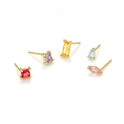 カラー宝石ミニピアスセット