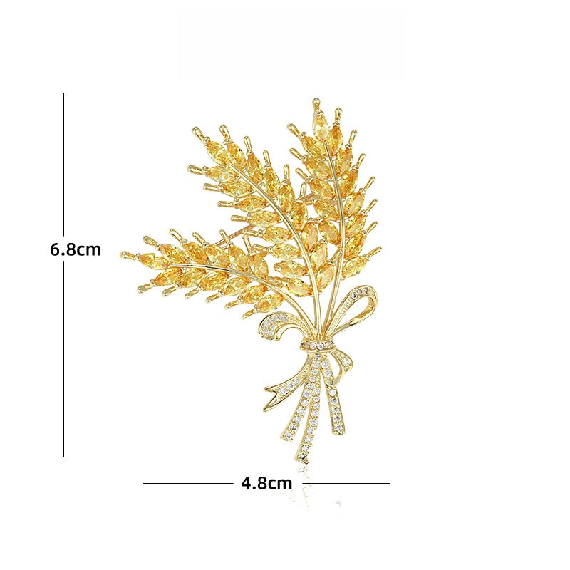 麦穂ジルコンブローチ