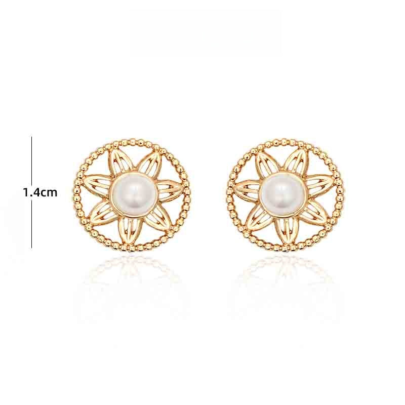 宮廷風真珠花ピアス