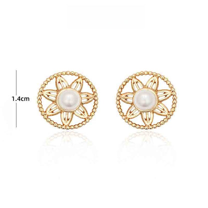 宮廷風真珠花ピアス