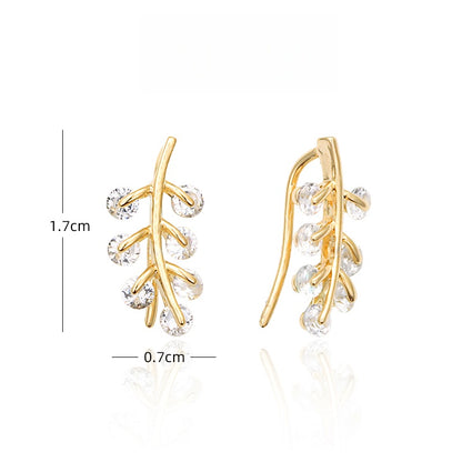 枝葉ジルコニアピアス