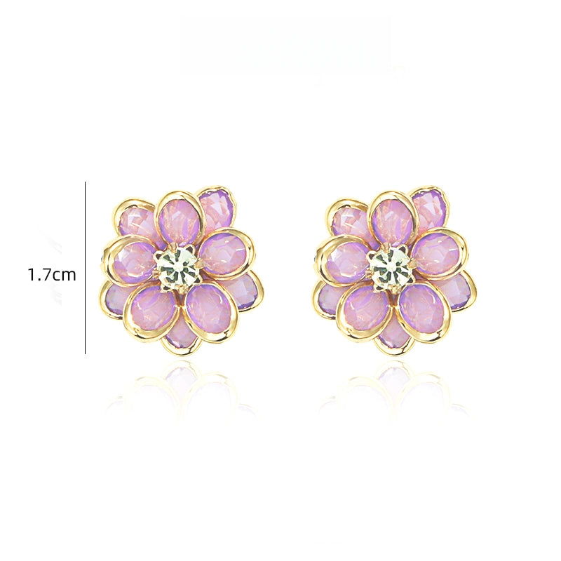 高級ピンクフレンチ花ピアス