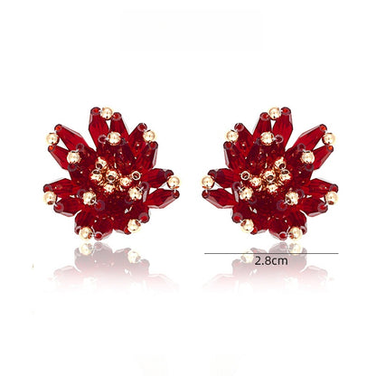 赤瑠璃花欧米風ピアス