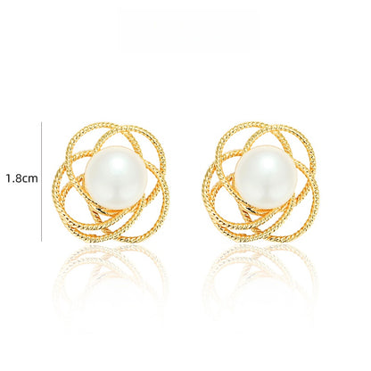 フレンチ真珠ワイヤーイヤリング