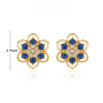 山茶花青ジルコニアピアス