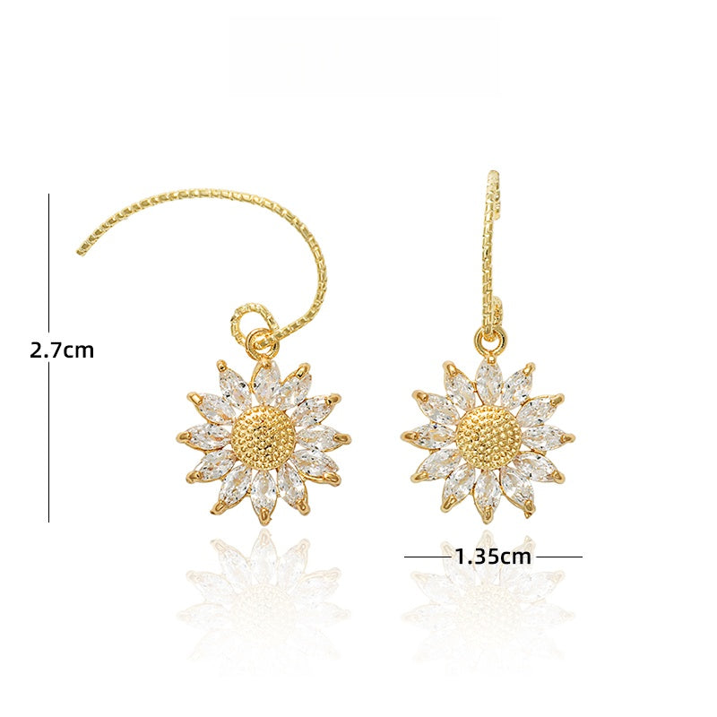 太陽の花ジルコニアピアス