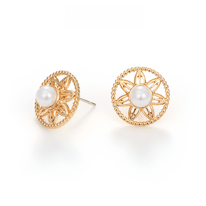 宮廷風真珠花ピアス