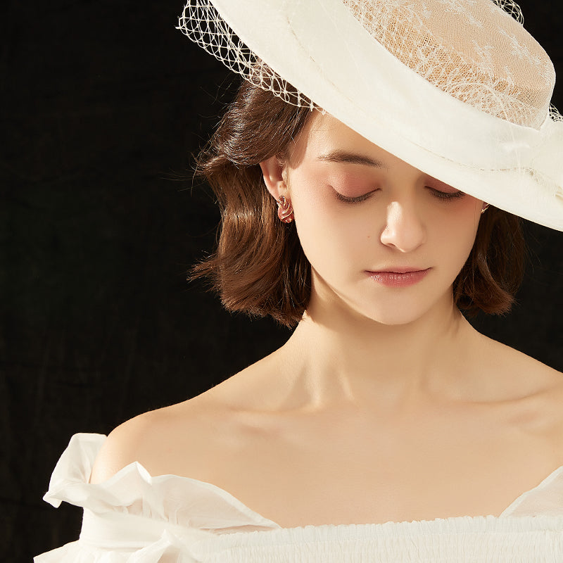 赤琺瑯立体耳夹