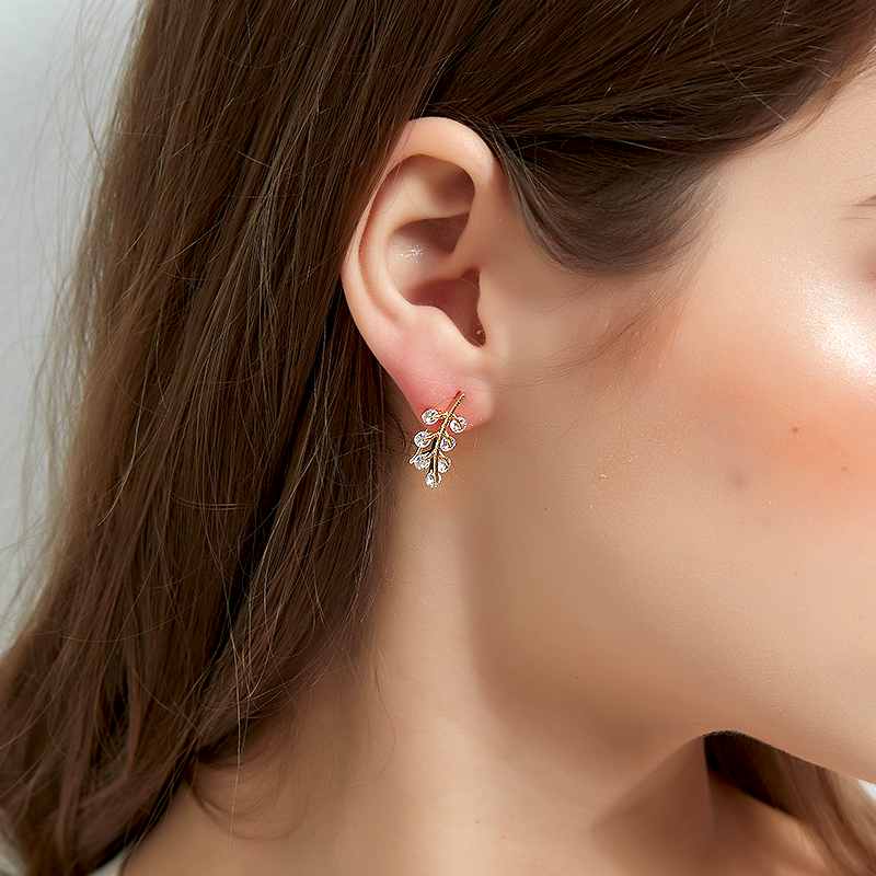 枝葉ジルコニアピアス