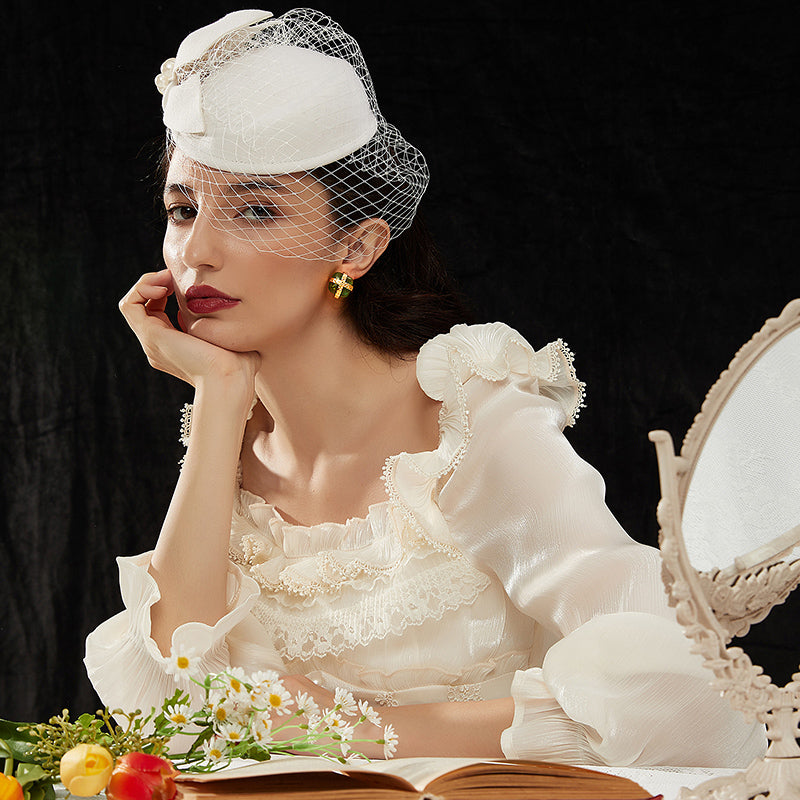 緑瑠璃アートデコ耳夹