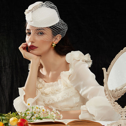 緑瑠璃アートデコ耳夹