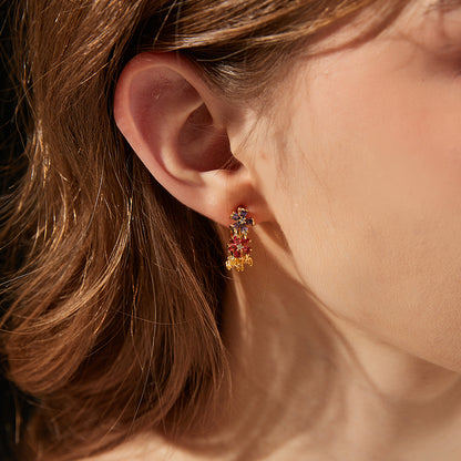 カラー皓石花ピアス