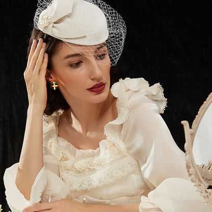 緑瑠璃アートデコ耳夹