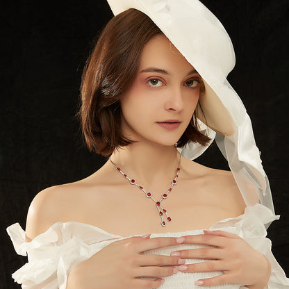 赤宝石ダイヤモンドネックレス