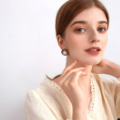 フレンチ彩釉真珠耳夹