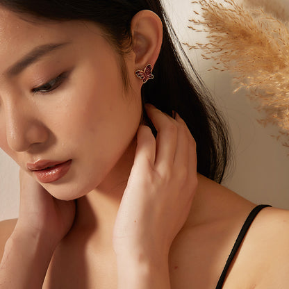 彩釉蝶羽ピアス