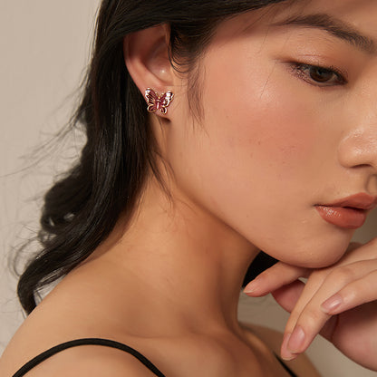 彩釉蝶羽ピアス